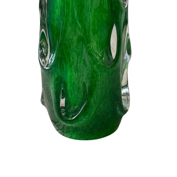 Hand Blown Solid Art Glass CHRISTMAS TREE 11in Green Holiday Decor NEW - Picture 2 of 10